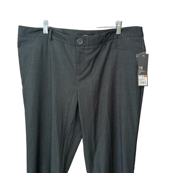 Mossimo Grey Stripe Pant Modern Fit Bootcut Stretch Womens Size 16 Slimming New - Picture 4 of 9